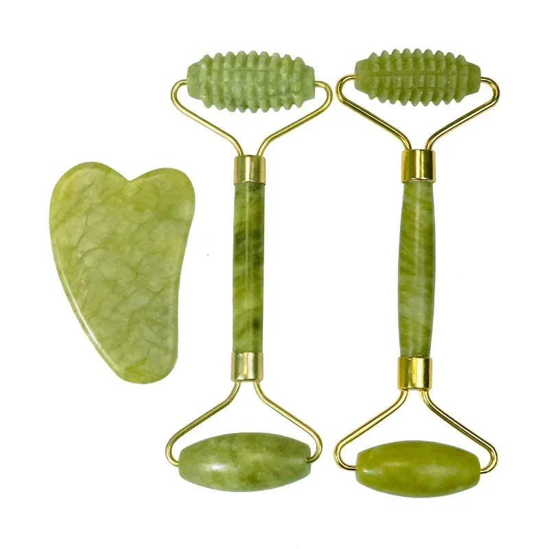 Double-Ended Roller & Gua Sha Set for Face, Body, and Foot Massage