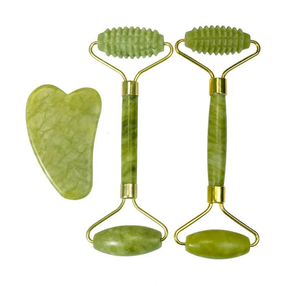 Double-Ended Roller & Gua Sha Set for Face, Body, and Foot Massage